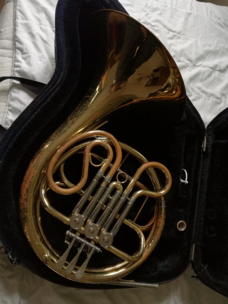 Cor d'harmonie, Musique & Instruments, Instruments à vent | Cors, Enlèvement, Utilisé, Cor en Fa, Avec valise