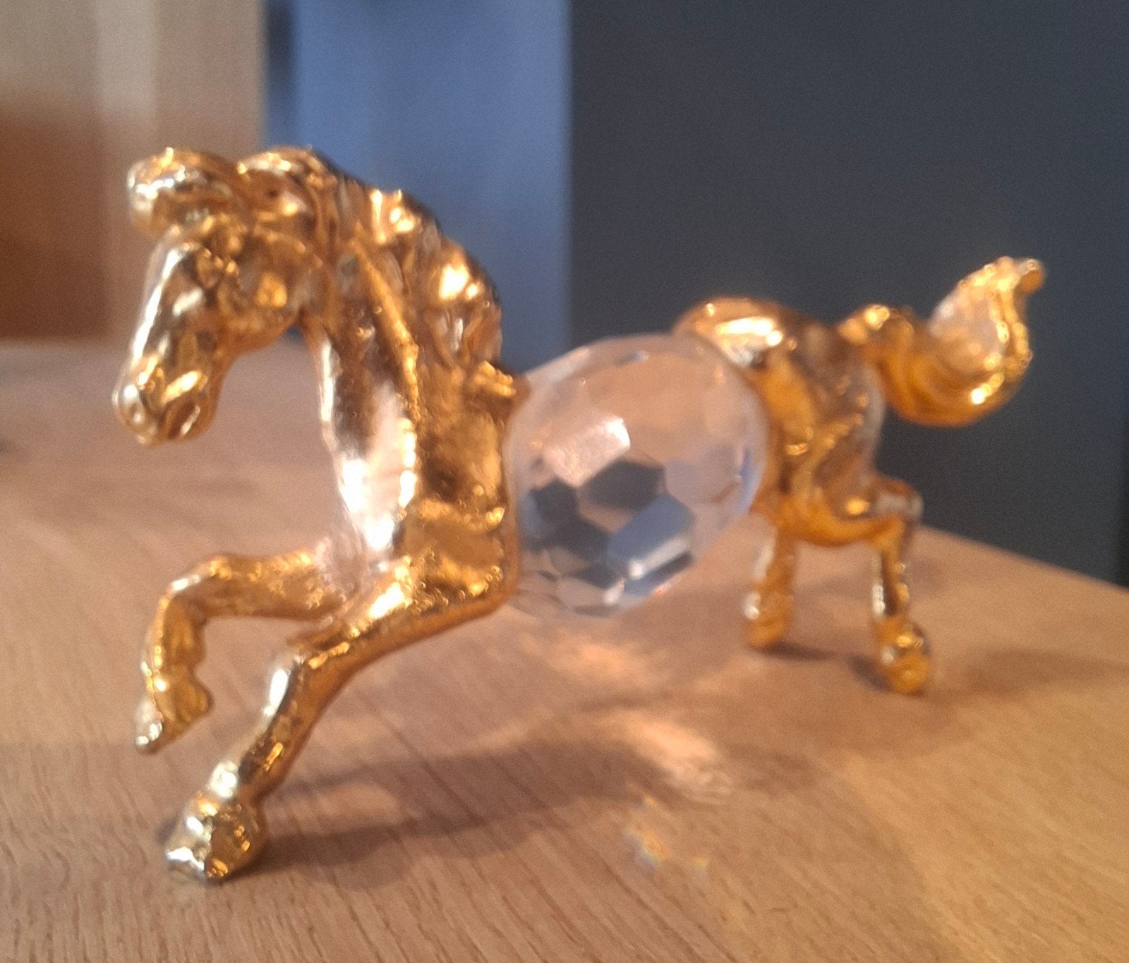 neuf petit cheval doré cristal, Collections, Enlèvement ou Envoi, Neuf, Figurine