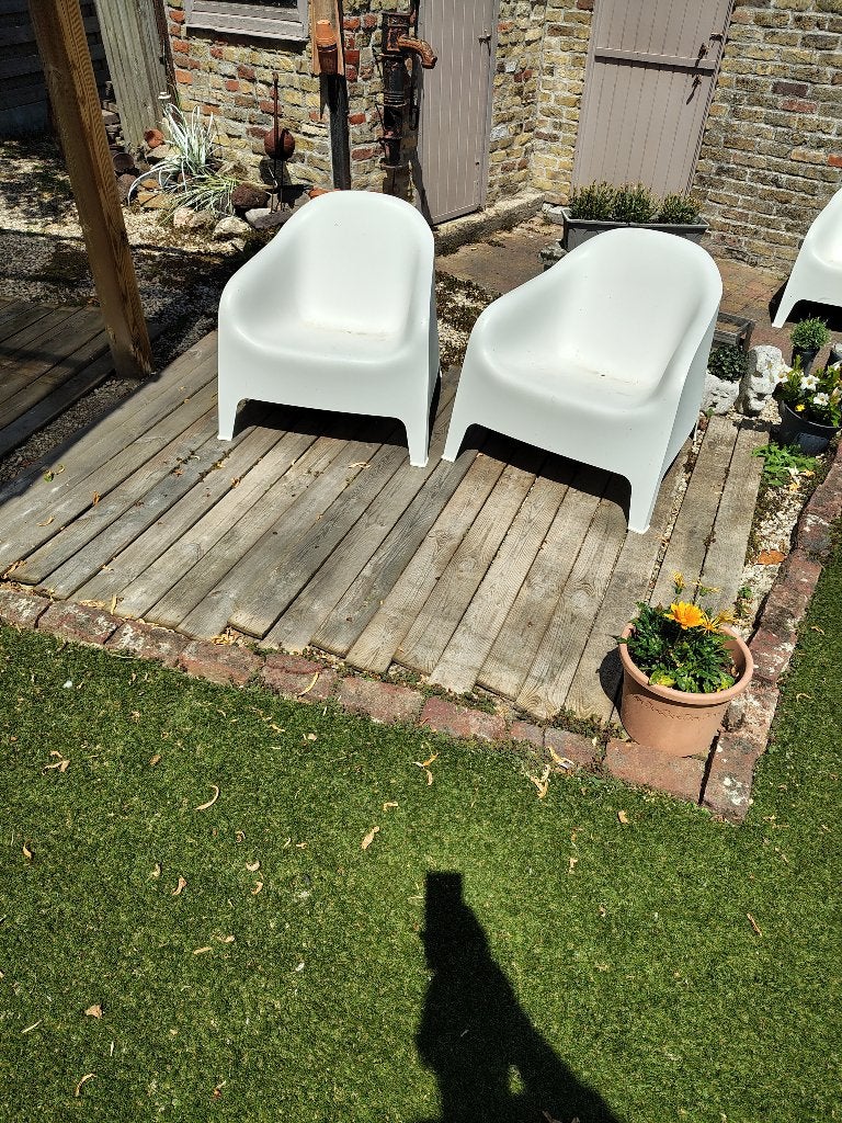 Ikea tuinzetels Skarpö wit (2 st), Ophalen, Nieuw, Kunststof, Stapelbaar