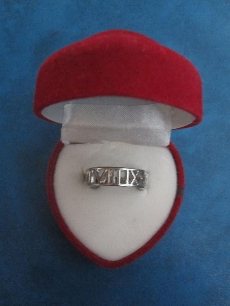 Bague - couleur argentée - chiffres romains (NOUVEAU), Bijoux, Sacs & Beauté, Bagues, Neuf, Femme ou Homme, Plus petit que 17
