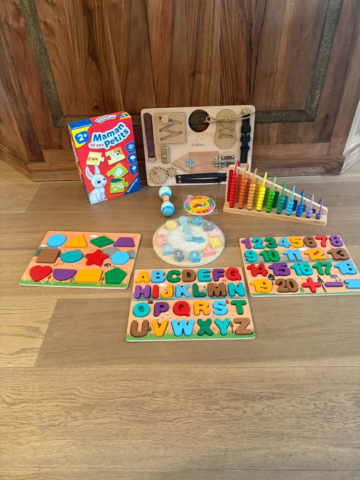 Lot de 9 jeux éducatifs en bois – Très bon état – 2 à 5 ans, Enlèvement, Comme neuf