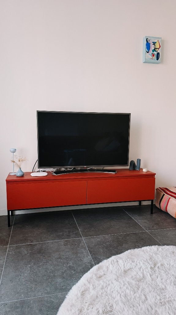 Tv meubel terra/zwart, Ophalen, 100 tot 150 cm, Zo goed als nieuw, Minder dan 100 cm