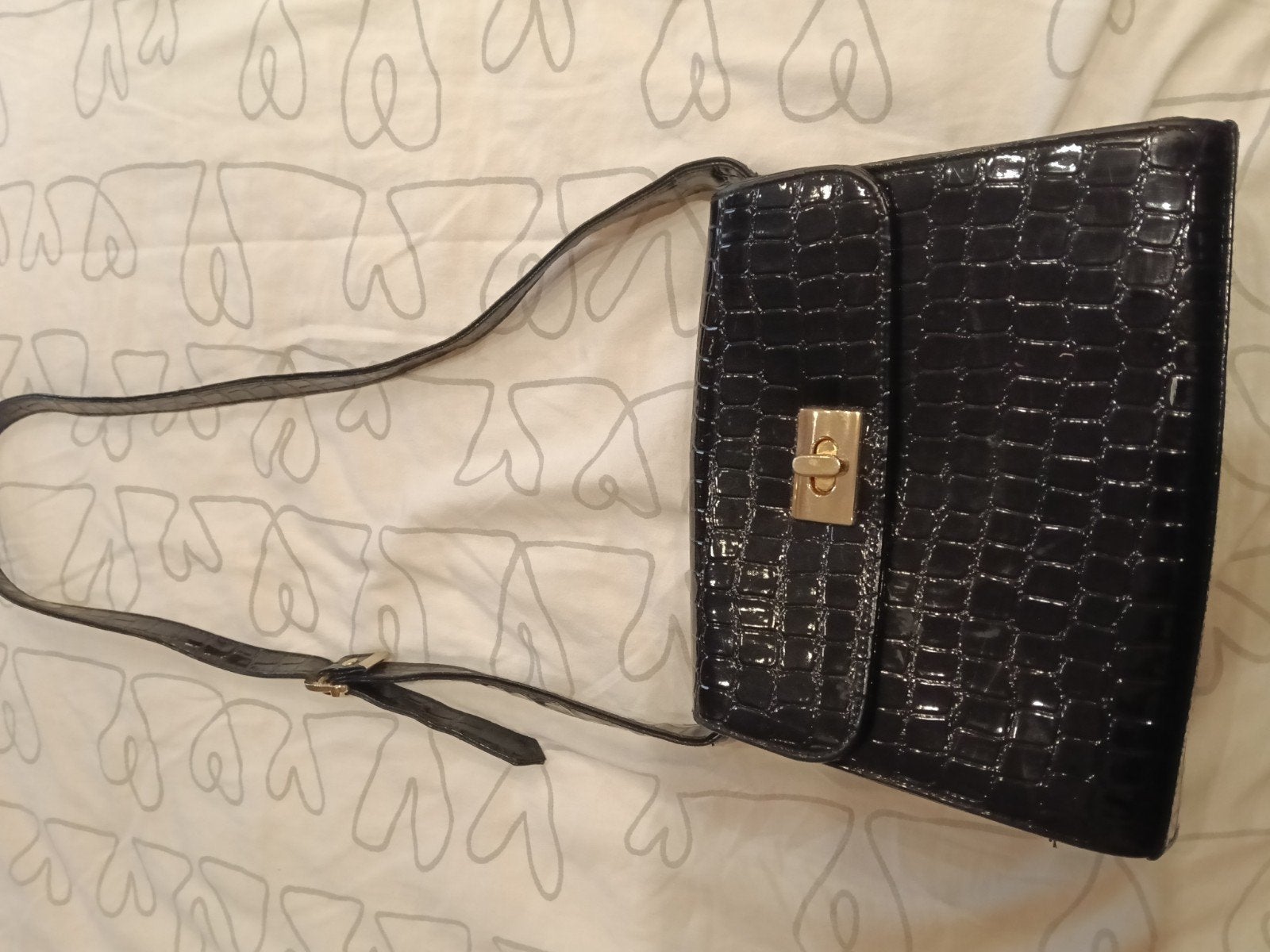 Handtas.Uit lakleder, Handtassen en Accessoires, Tassen | Damestassen, Ophalen, Zo goed als nieuw, Zwart, Handtas