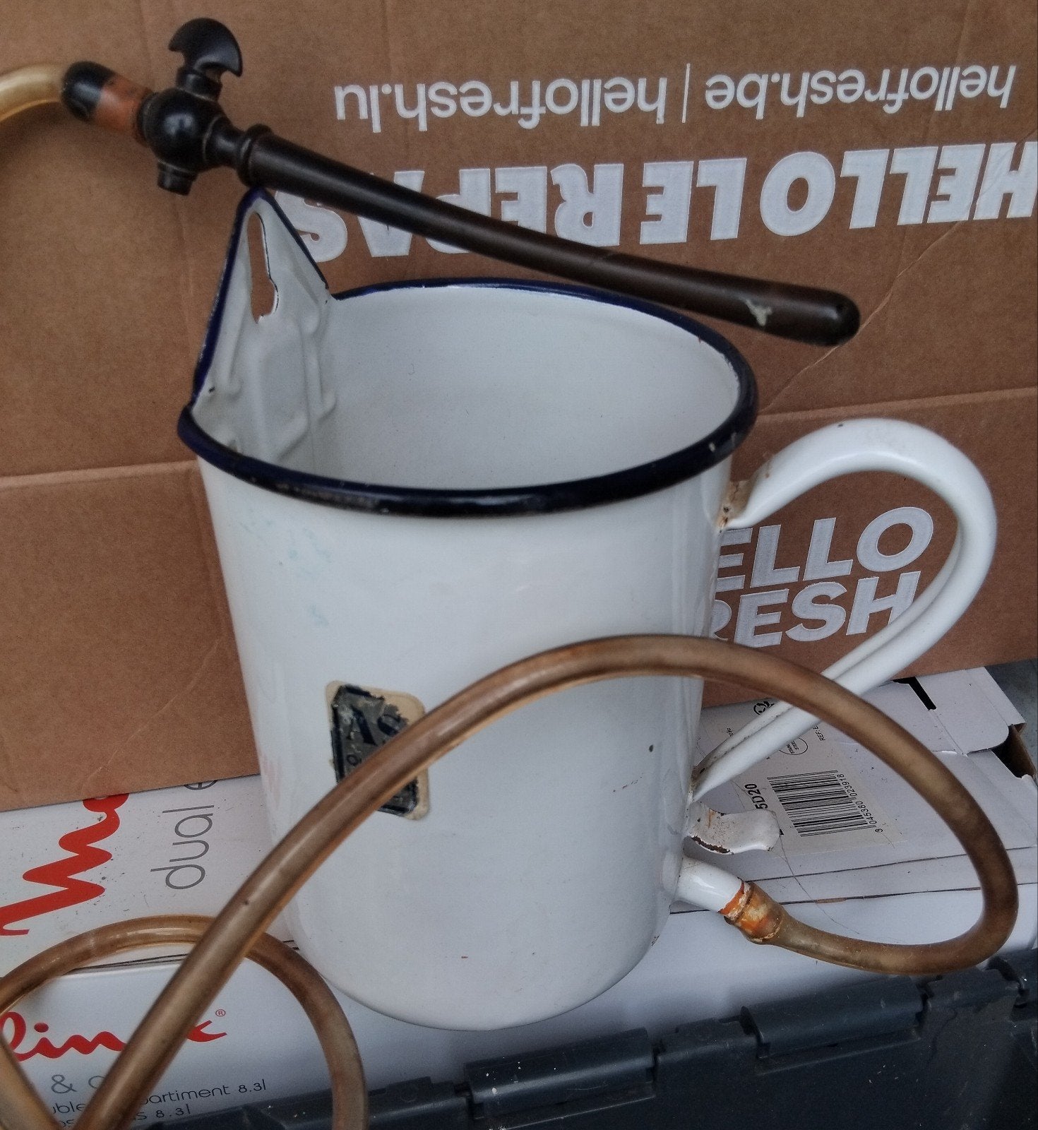 Bock à lavement vintage en métal émaillée, Enlèvement ou Envoi