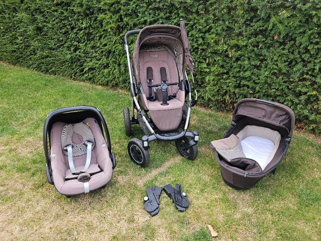 volledige 3 in 1 kinderwagenset van Maxi Cosi, Gebruikt, Met reiswieg, Maxi-Cosi, Ophalen