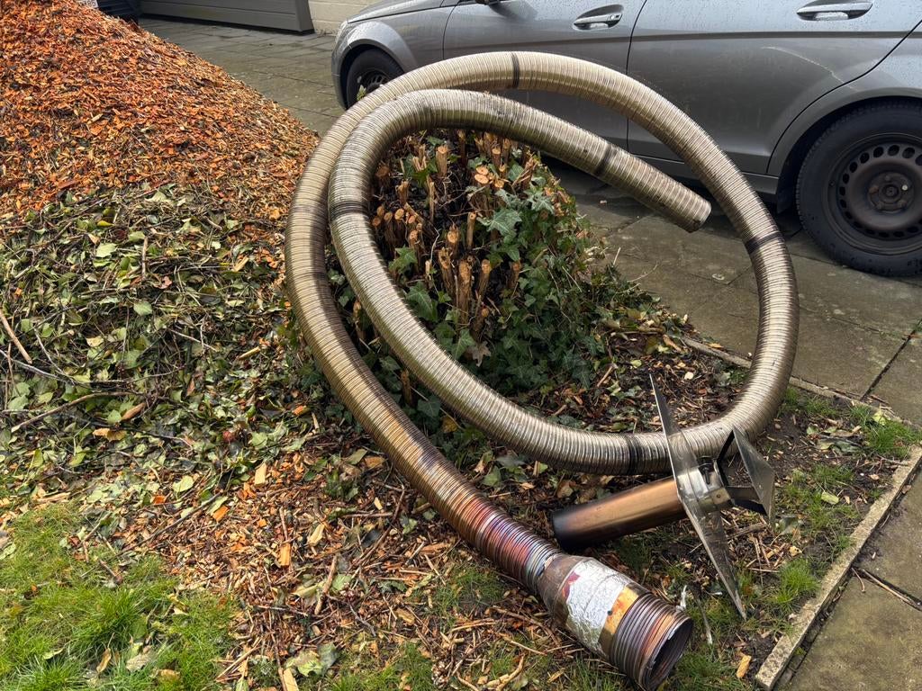 Flexibele schouwbuis 100mm, +-8m lengte, Ophalen