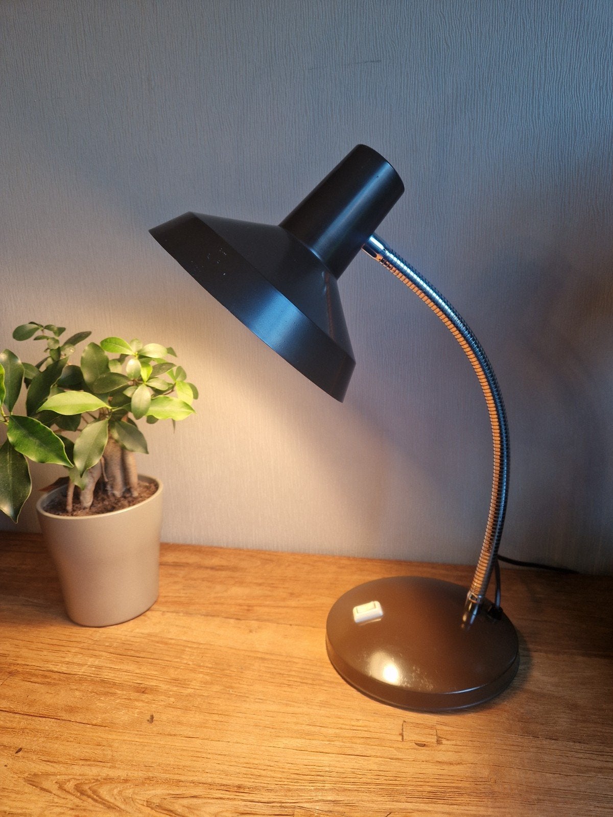 vintage bureaulamp bruin, Antiek en Kunst, Ophalen of Verzenden