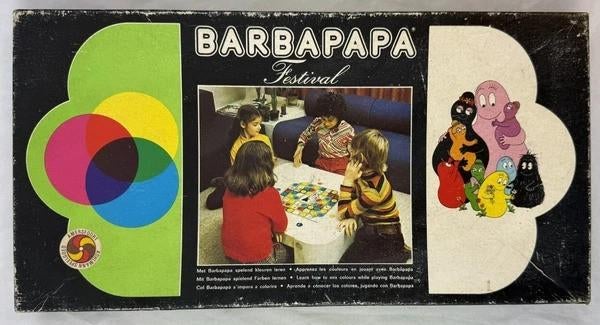 Vintage Barbapapa Festival Bordspel Kleuren Leren 1975 spel, Een of twee spelers, Verzenden, Zo goed als nieuw, Overig