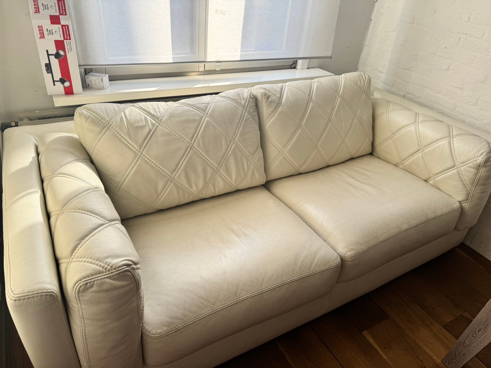 Zetel, Huis en Inrichting, Ophalen, Gebruikt, Wit, 150 tot 200 cm