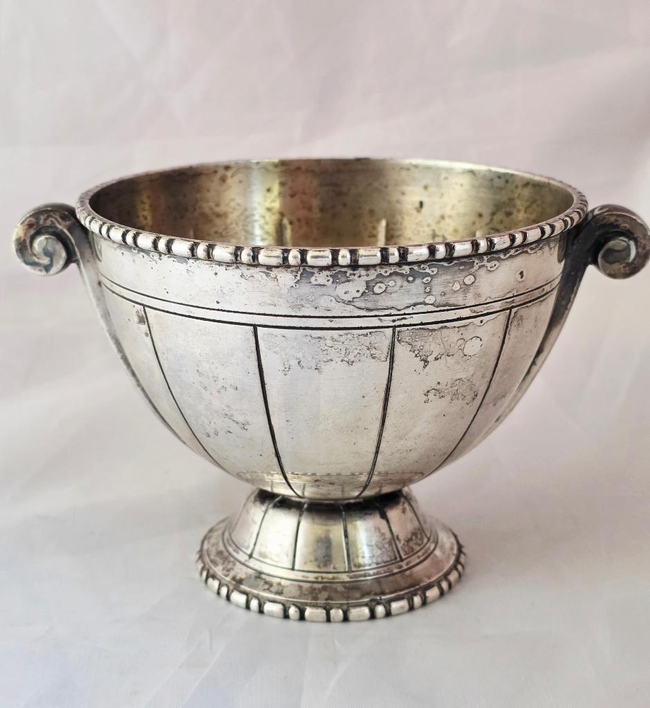 Artdeco verzilverd kom,  Frankrijk ca 1920, Antiek en Kunst, Ophalen of Verzenden, Zilver