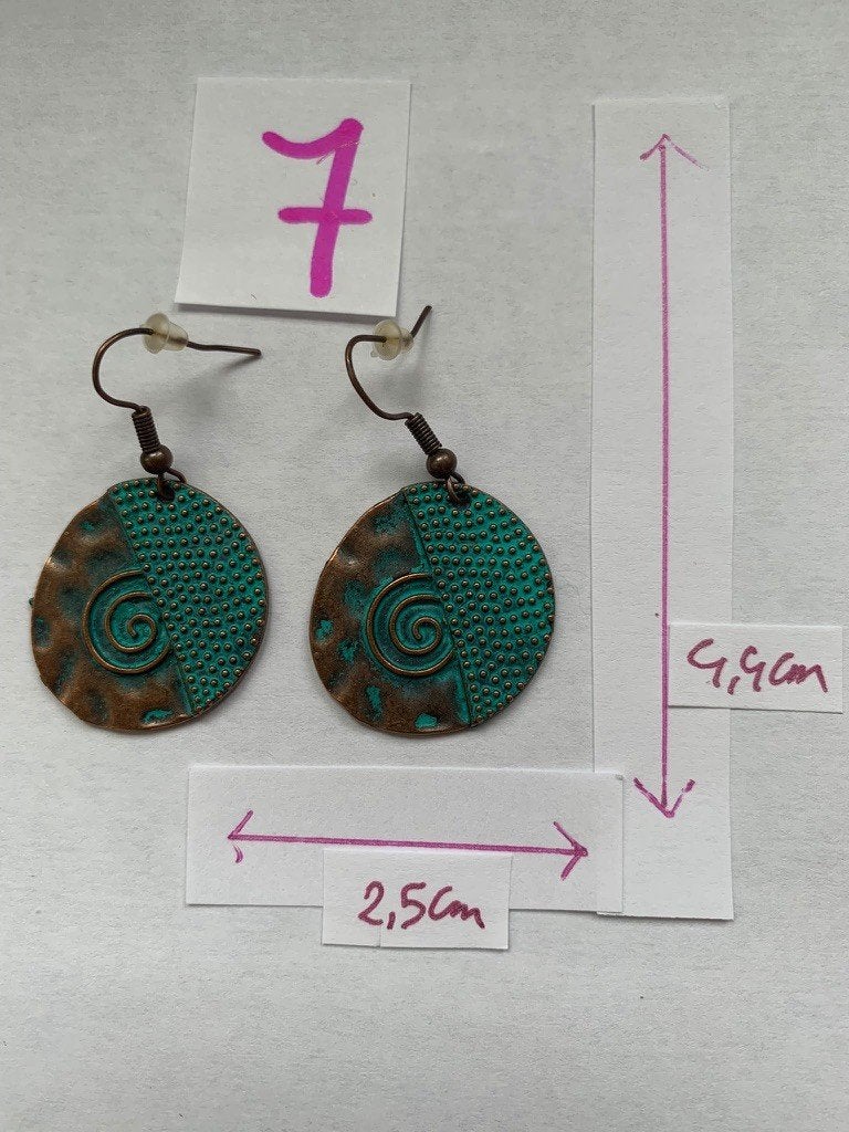 Boucles d'oreilles neuves – Style Boho / Ibiza, Neuf, Autres couleurs, Avec cristal, Autres matériaux