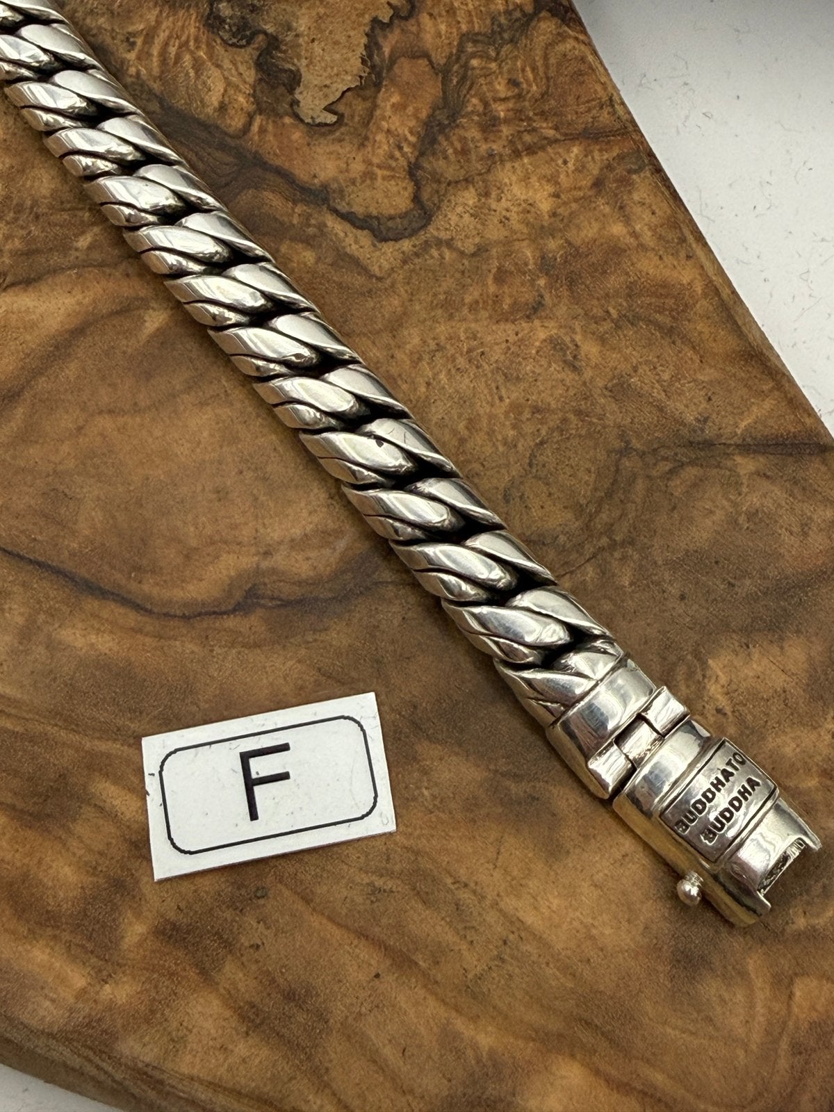 “PETRA” buddha to buddha 23cm• Maat: F “GEPOLIJST”, Ophalen of Verzenden, Zo goed als nieuw, Zilver, Zilver