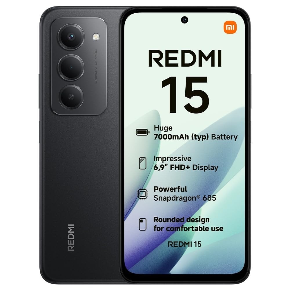 Xiaomi Redmi 15 noir 256Go 8Go RAM, Enlèvement