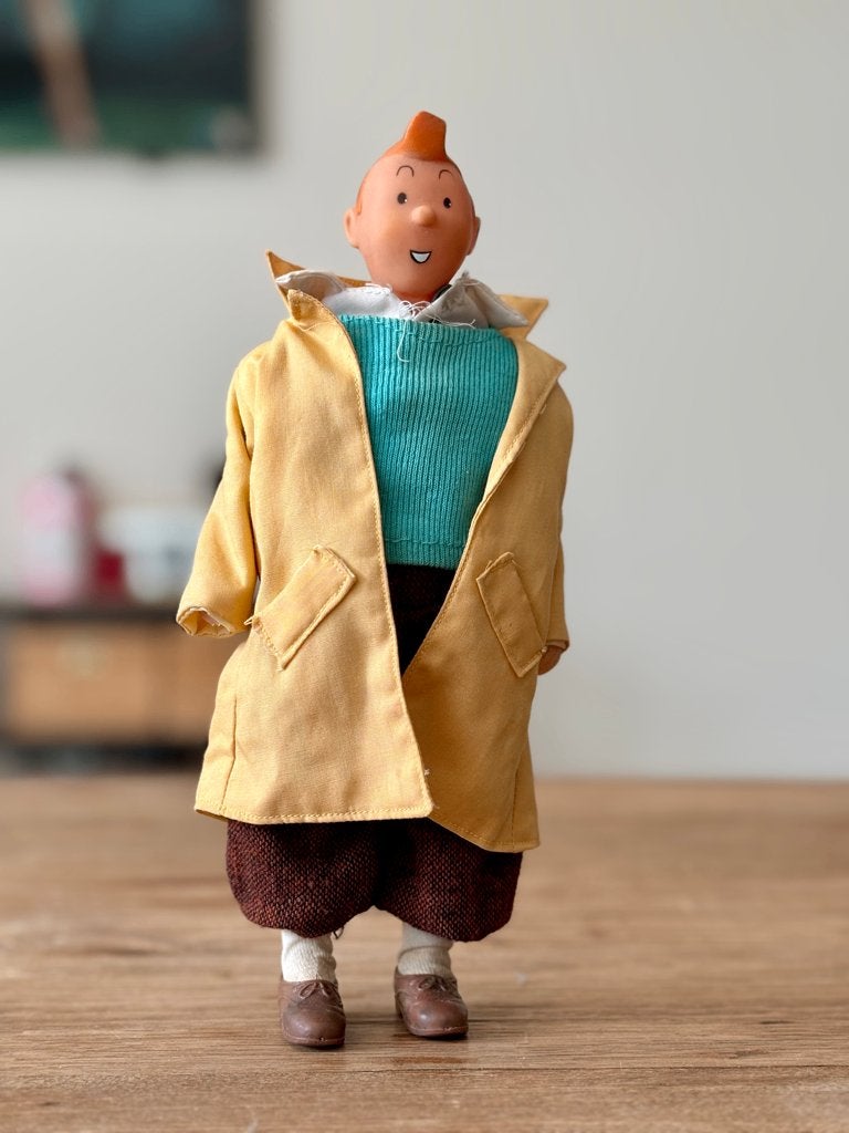 Figurine Tintin vintage rare (1985) (23 cm), Collections, Enlèvement, Tintin, Comme neuf, Statue ou Figurine