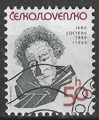 Tchécoslovaquie 1989 - Yvert 2795 - Jean Cocteau (ST), Timbres & Monnaies, Envoi, Affranchi