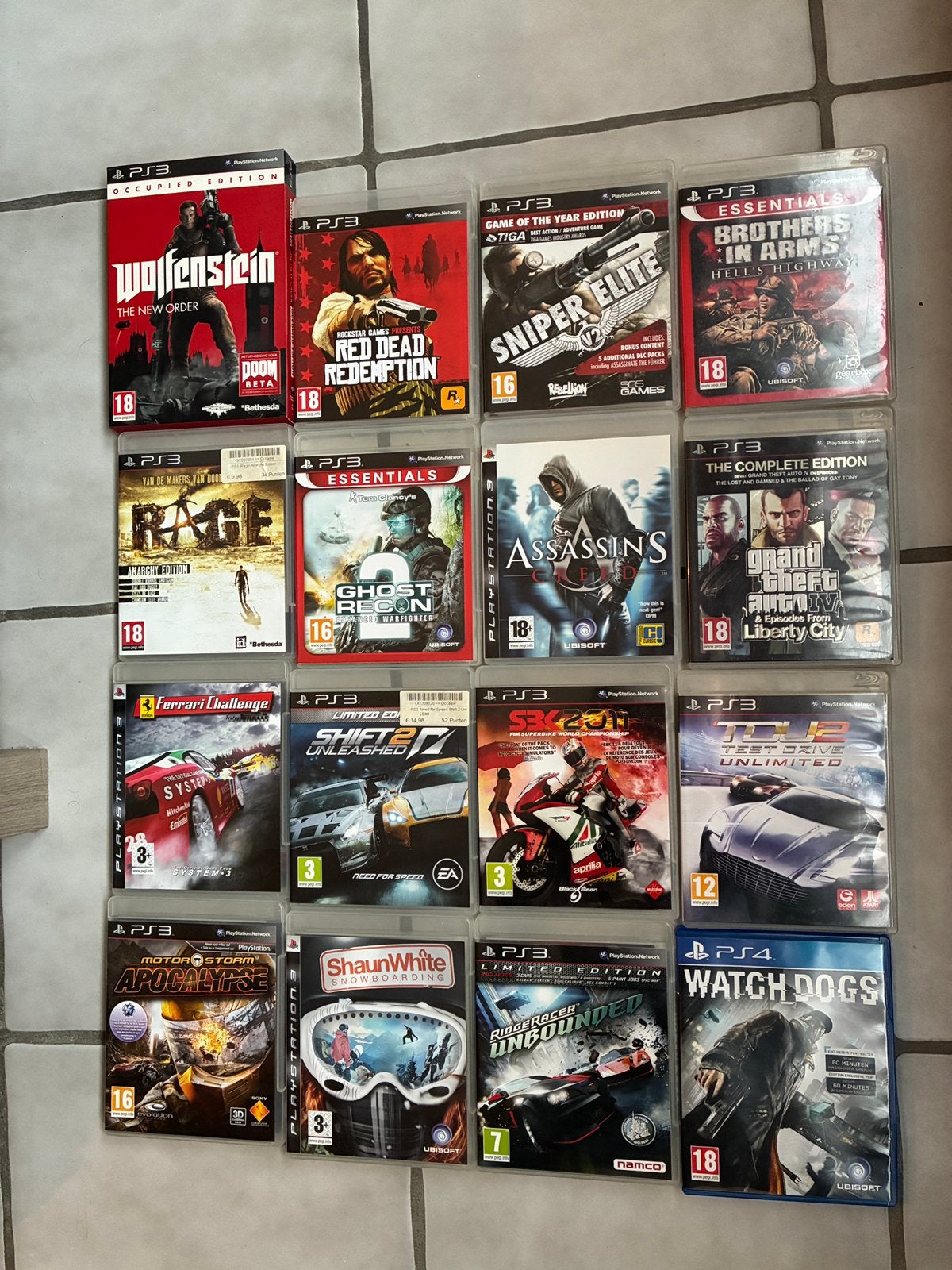 Groot lot Playstation spellen | 16 stuks, Ophalen, Gebruikt