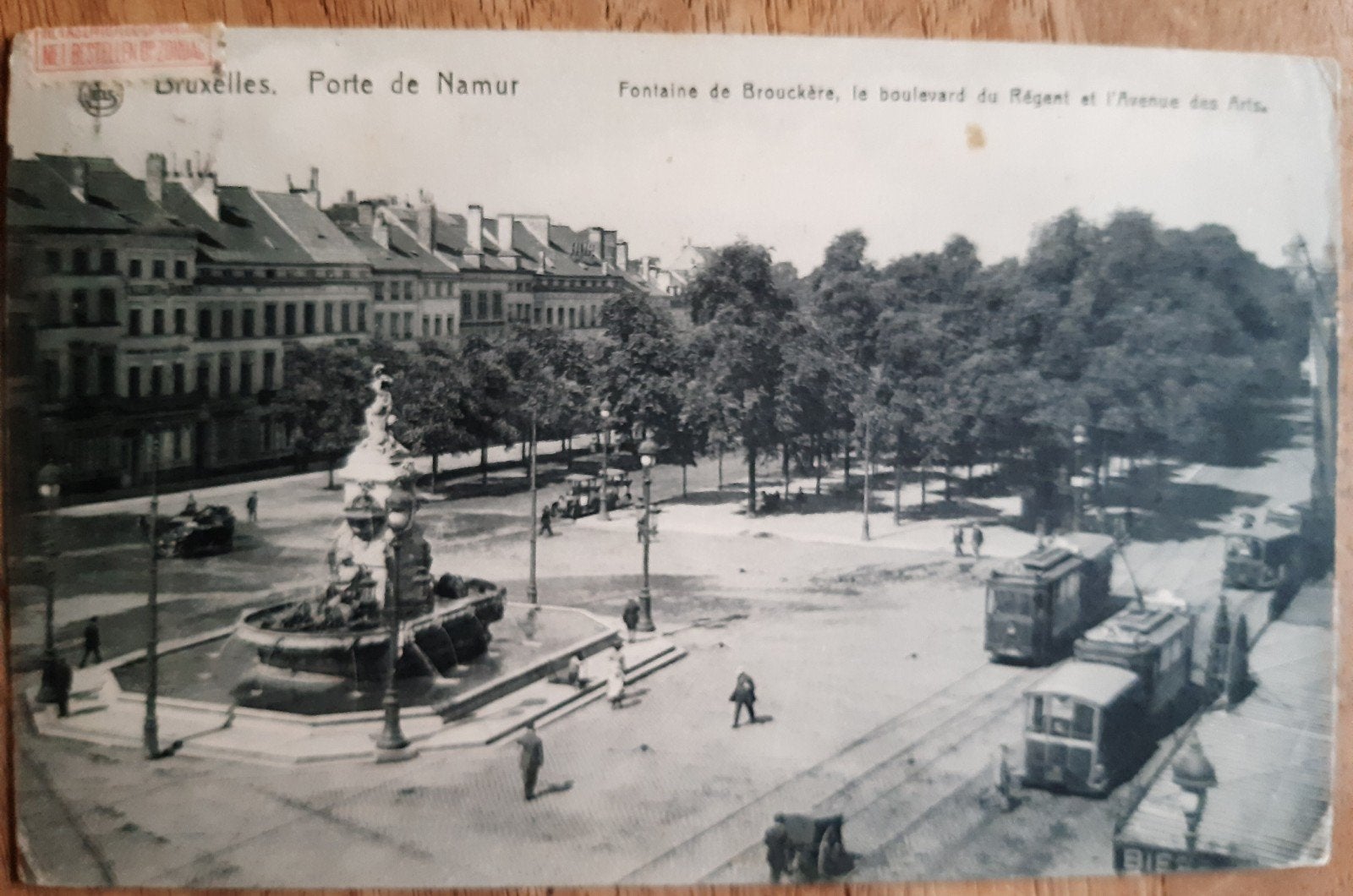 BRUXELLES PORTE DE NAMUR TRAM 1908, Ophalen of Verzenden