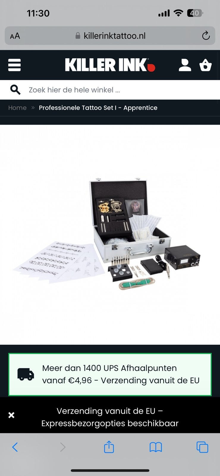 Professionele tattoo set, Ophalen, Zo goed als nieuw