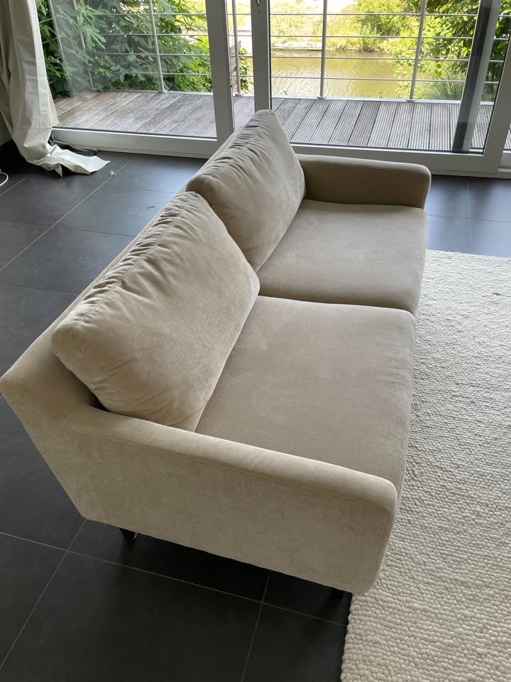 Beige 2-zit zetel - als nieuw, Maison & Meubles, Enlèvement, Comme neuf