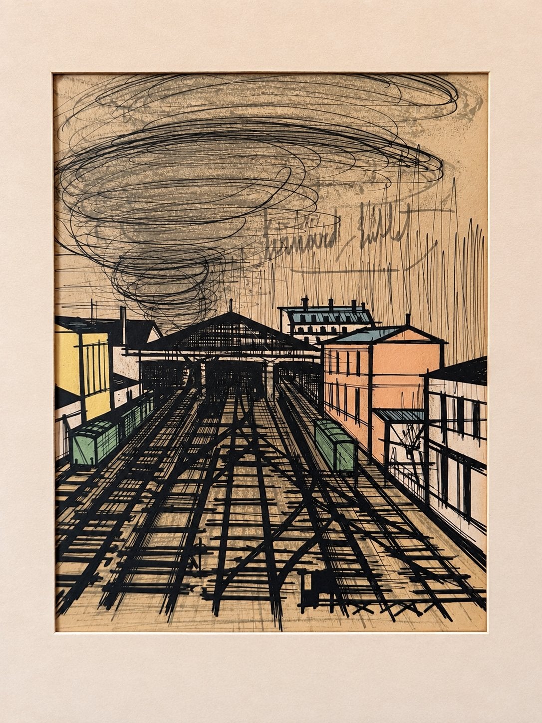 Bernard Buffet – La Gare Saint-Lazare - 1967, Antiquités & Art, Enlèvement ou Envoi, Autres sujets, Lithographie