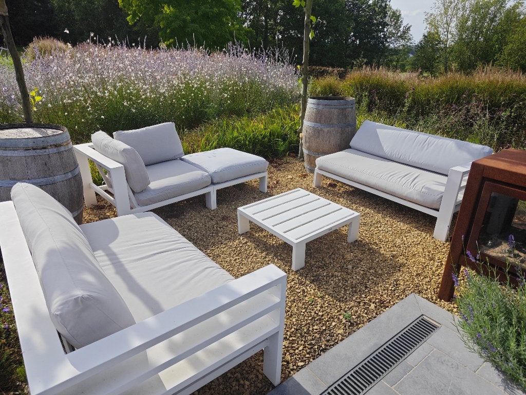 salon extérieur, Jardin & Terrasse, Ensembles de jardin, Aluminium, Enlèvement, Utilisé, Banque