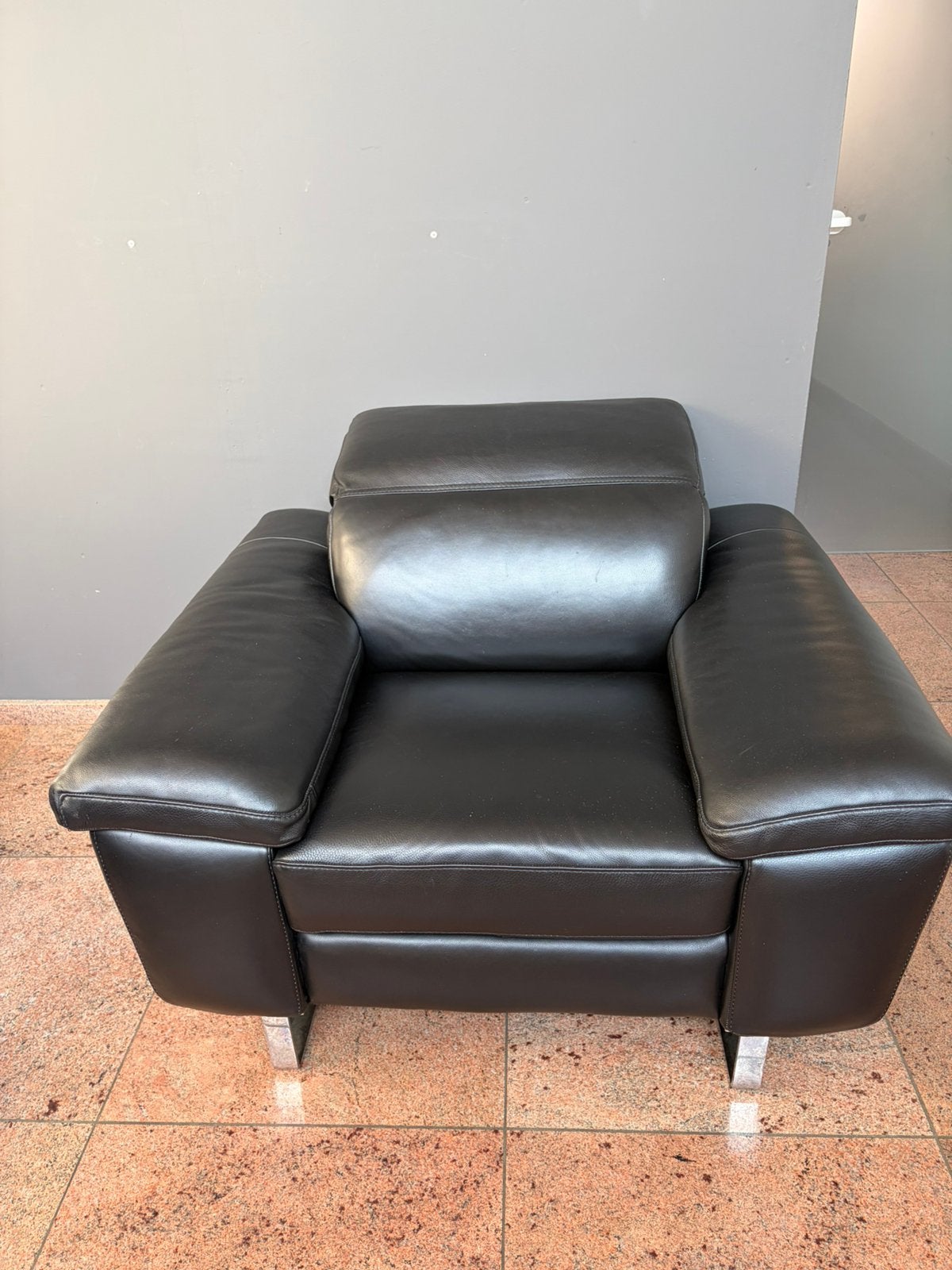 Fauteuil/chaise design Natuzzi Claudio (B877), cuir CT20, Maison & Meubles, 100 à 125 cm, Moins de 150 cm, Une personne, Enlèvement