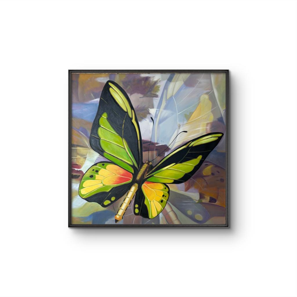 Kleurrijk Vlinder Schilderij /Canvas – Moderne Wanddecoratie, Antiek en Kunst, Kunst | Schilderijen | Modern, Ophalen