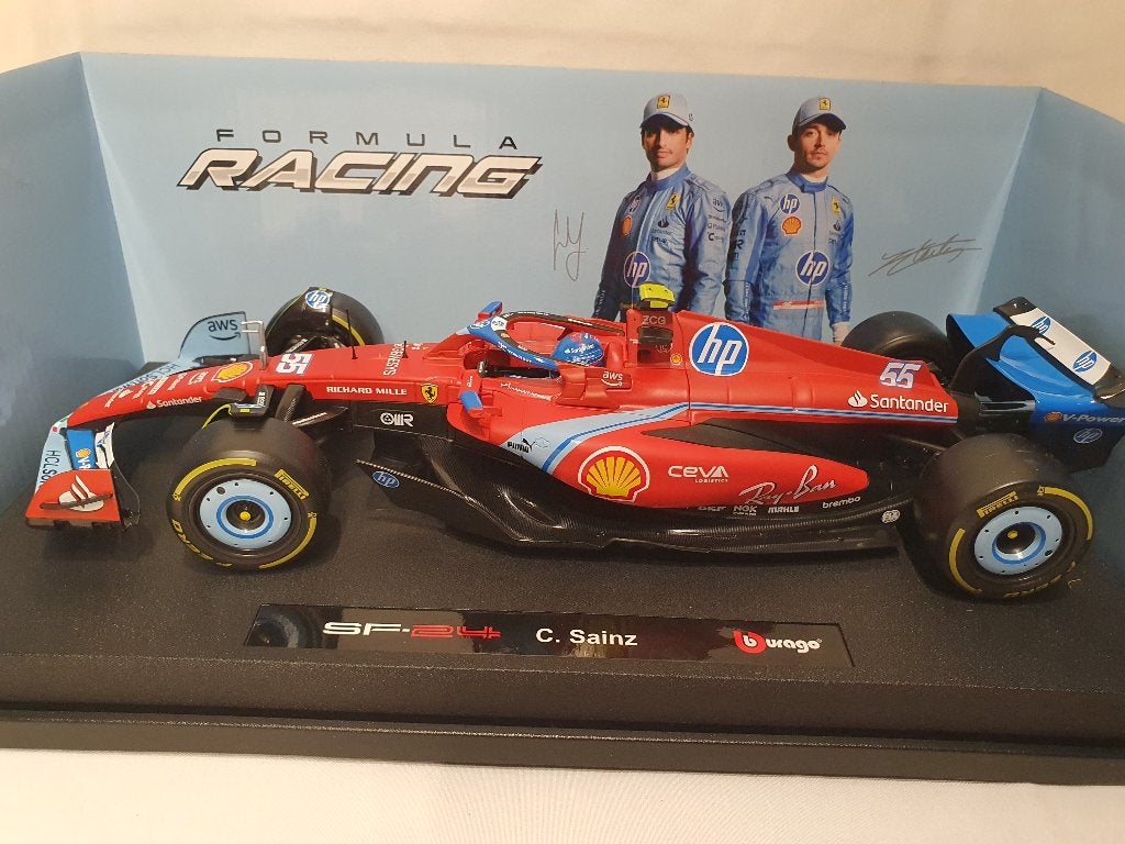 Carlos Sainz Ferrari SF-24 Miami GP 2024 Bburago 1:18, Hobby en Vrije tijd, Ophalen of Verzenden, Nieuw, Auto, Burago