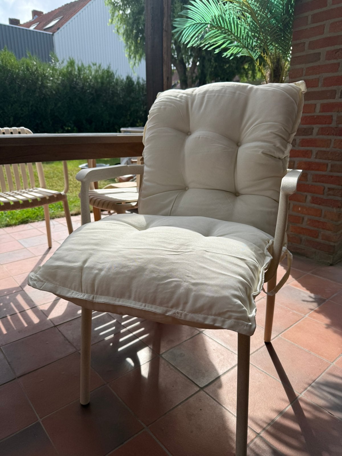 Set van 6 crèmekleurige tuinkussens, Ophalen of Verzenden, Nieuw, 6 zitplaatsen, Loungeset