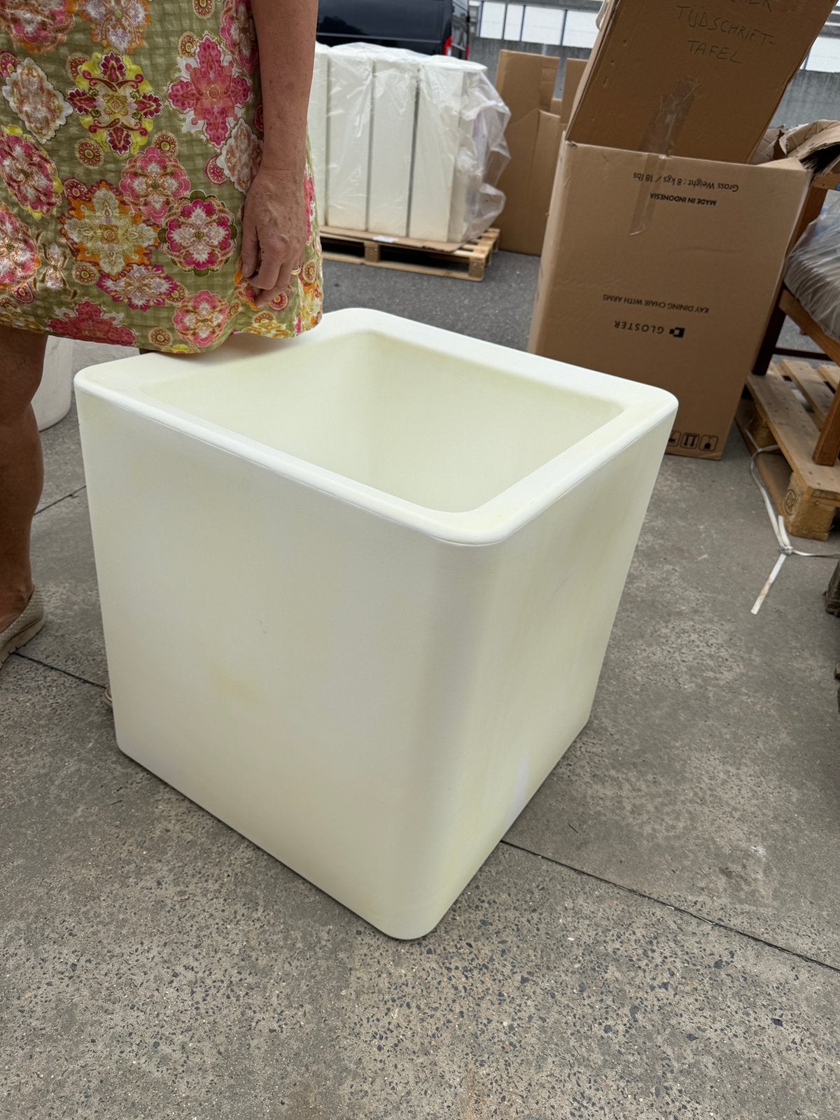 Bloempot otium wit 60x60x60, Huis en Inrichting, Ophalen of Verzenden, Zo goed als nieuw