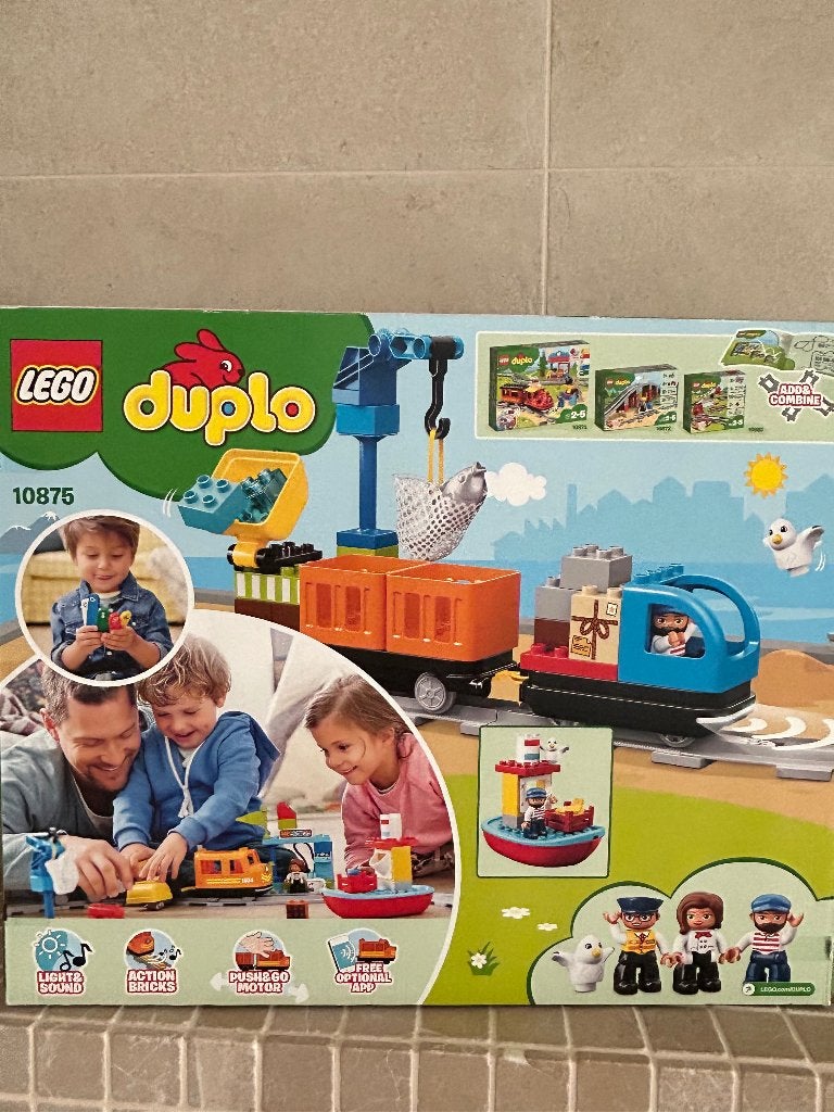 Duplo goederentrein plus twee dozen om uit te breiden, Ophalen, Zo goed als nieuw, Compleet, Duplo