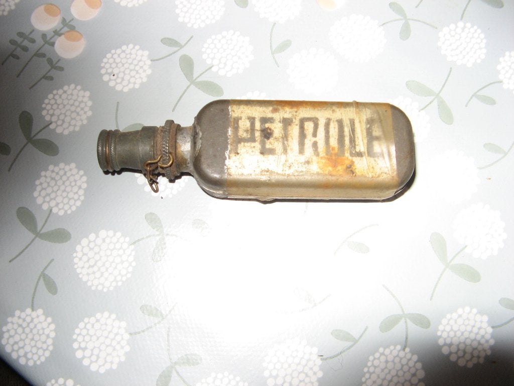franse militaire olie fles  wo2, Verzamelen, Ophalen of Verzenden, Landmacht, Overige typen