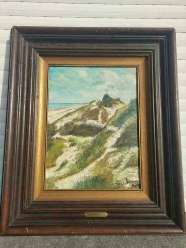huile sur toile les dunes signe joseph borrezee, Enlèvement ou Envoi, Toile