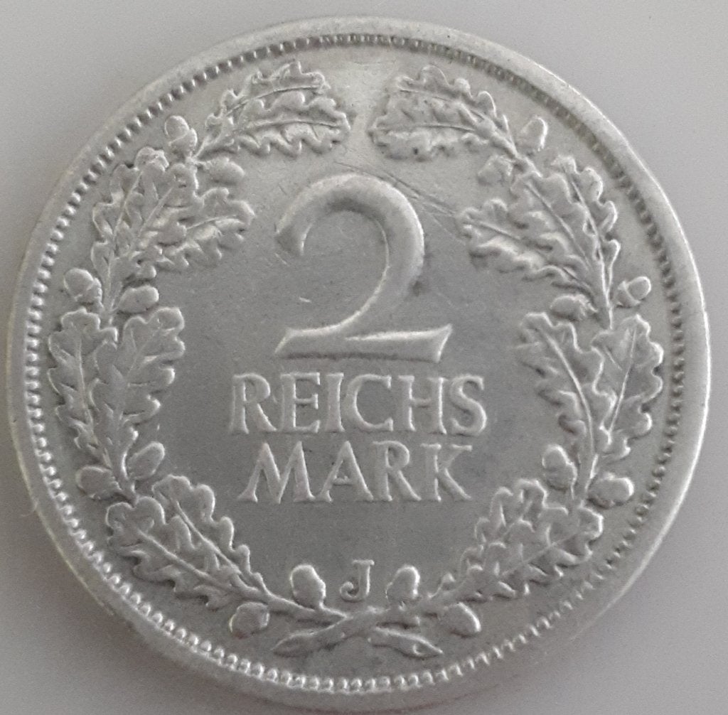 DUITSLAND 2 REICHSMARK 1926 J KM 45, Postzegels en Munten, Ophalen of Verzenden, Duitsland, Losse munt, Zilver
