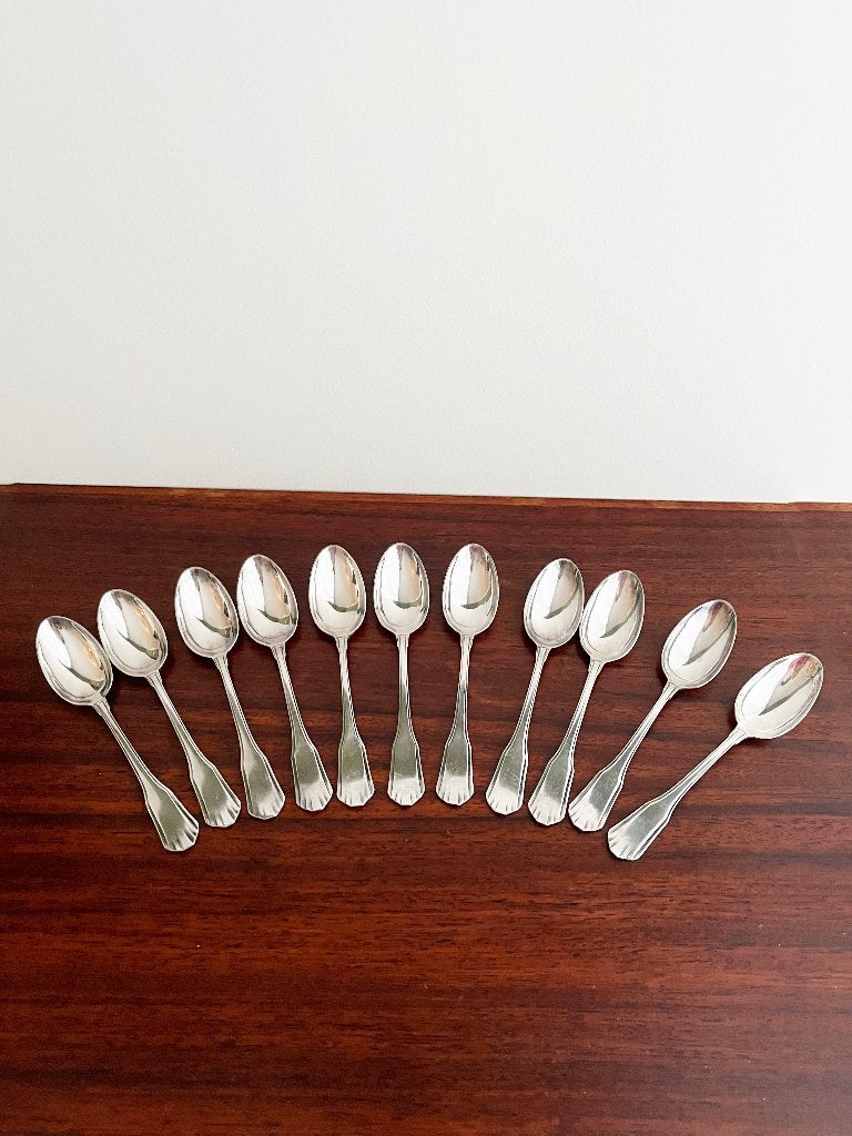 Wiskemann art deco verzilverde koffielepeltjes, Ophalen of Verzenden