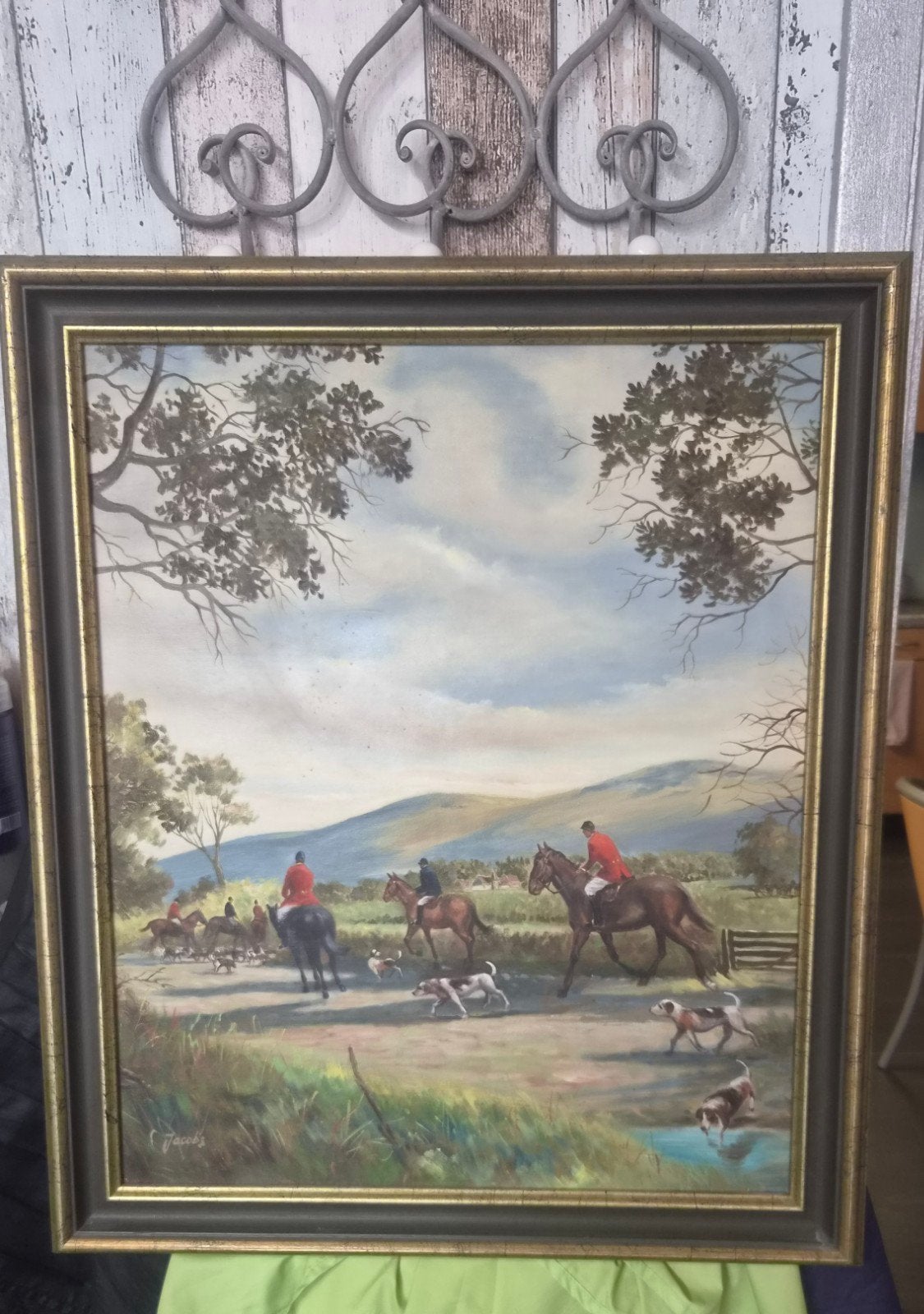 schilderij paarden met jachthonden
Getekend jacobs, Antiek en Kunst, Ophalen, Dieren, Doek