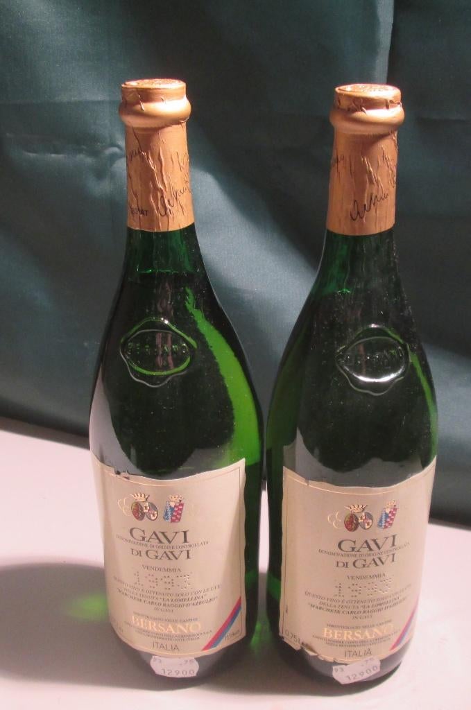2x Vin blanc Prima - Gavi di Gavi DOCG - Bersano - 1993, Enlèvement ou Envoi, Pleine, Comme neuf, Vin blanc