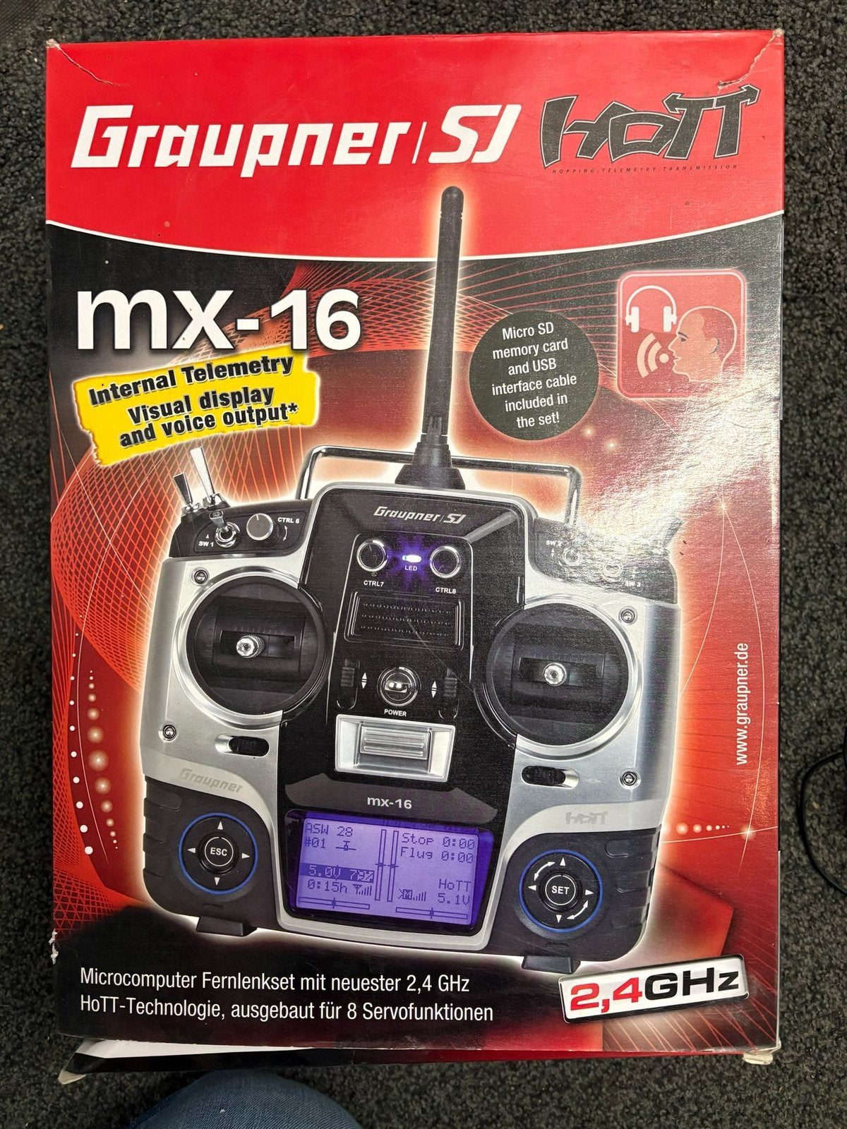 Radiocommande Graupner MX-16 HoTT avec récepteur GR-18, Enlèvement ou Envoi, Comme neuf