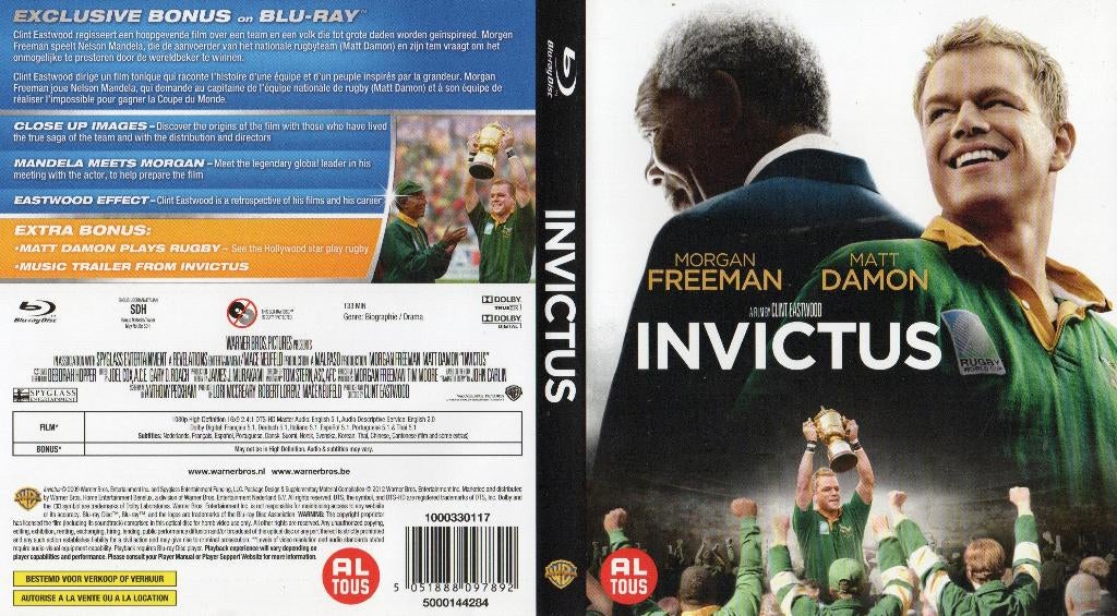 invictus (blu-ray) neuf / nieuw, Ophalen of Verzenden, Zo goed als nieuw, Drama