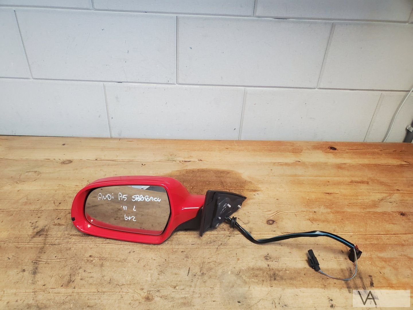 Audi A5 sportback 2007 - 2012 spiegel links 8 draden rood, -, Audi, Utilisé, -