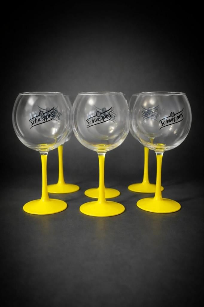 Zes cocktailglazen van Schweppes., Verzamelen, Glas en Drinkglazen, Ophalen of Verzenden, Nieuw, Overige typen