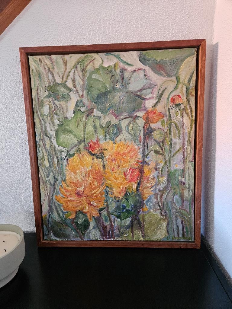 Schilderij met bloemen, Antiek en Kunst, Kunst | Schilderijen | Klassiek, Ophalen