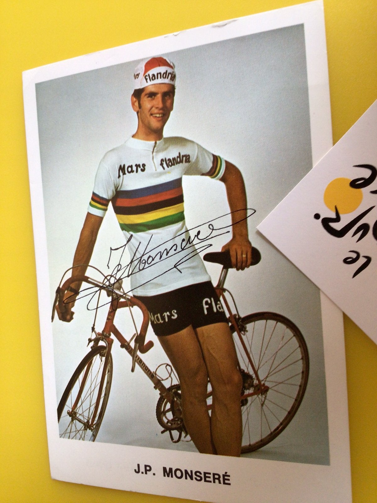 Wielerkaart wk team flandria jean pierre monsere, Verzenden, Zo goed als nieuw