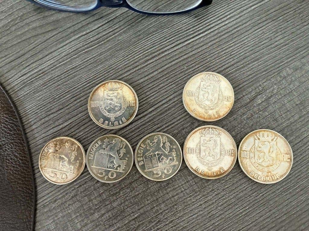 munten belgisch, Ophalen, Zilver, Losse munt, Zilver