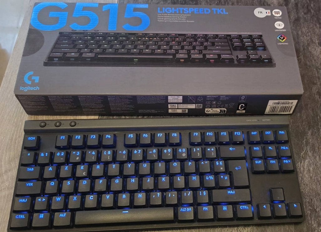 Logitech G515 LIGHTSPEED TKL, Logitech G, Azerty, Comme neuf, Enlèvement