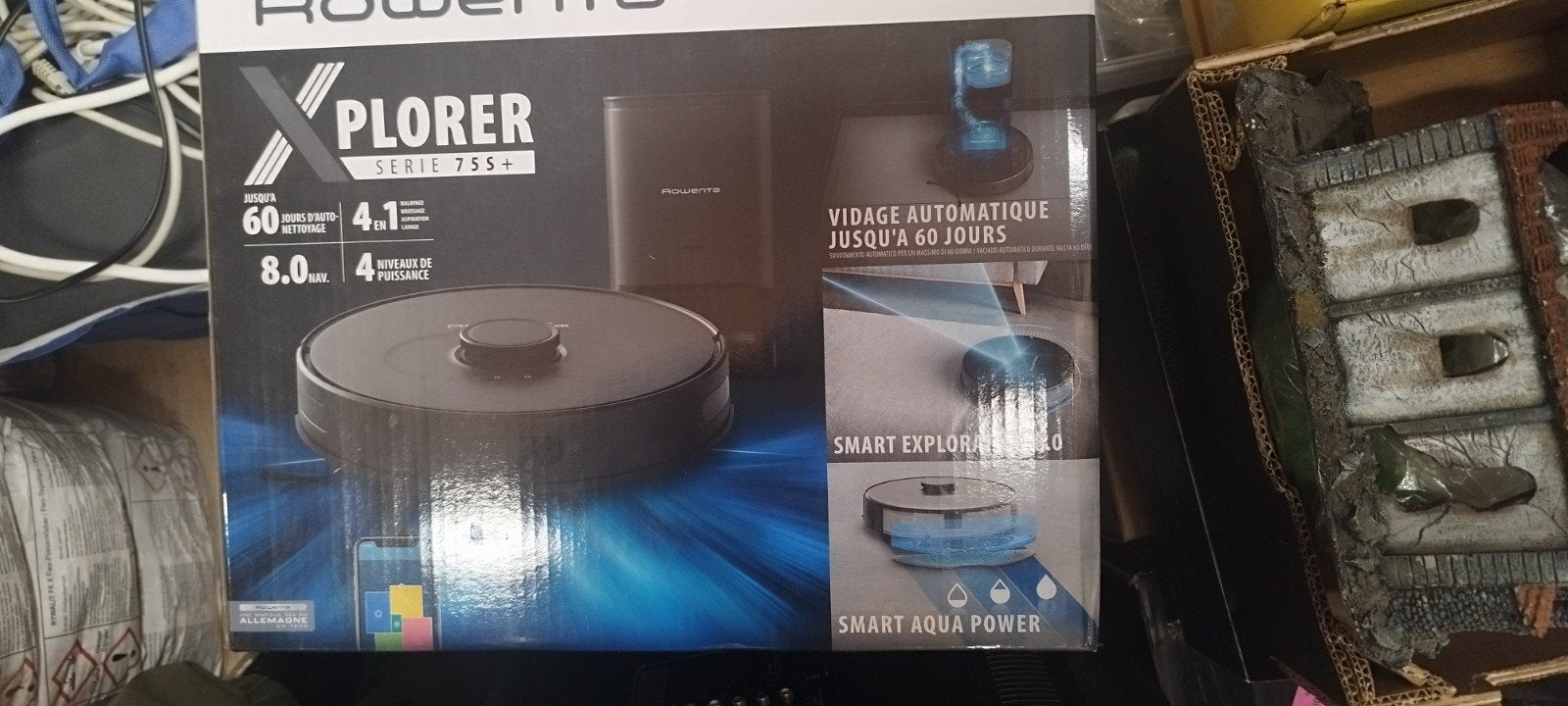 Rowenta serie 75S+, Electroménager, Réservoir, Enlèvement, Aspirateur robot, Navigation intelligente