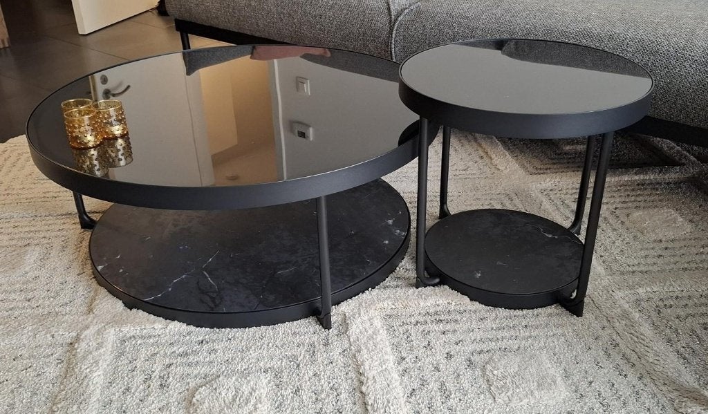 table basse (x2), Enlèvement, Comme neuf, Rond, Verre