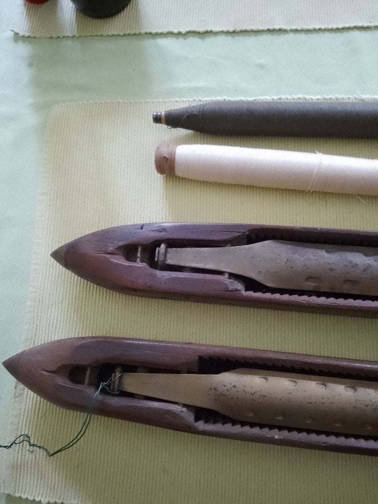 oude spoelen met garen ;verstekblok, Antiek en Kunst, Ophalen of Verzenden