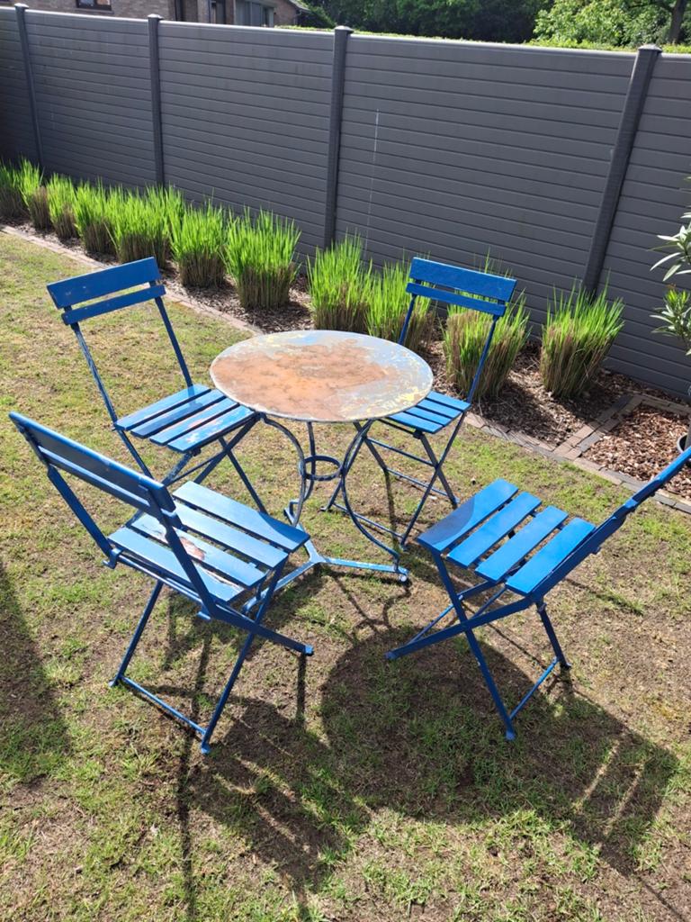 Terrastafeltje met 4 stoelen, Tuin en Terras, Ophalen