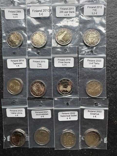 Herdenkingsmunten Finland, Timbres & Monnaies, Monnaies | Europe | Monnaies euro, Enlèvement ou Envoi, Finlande, 2 euros, Monnaie en vrac